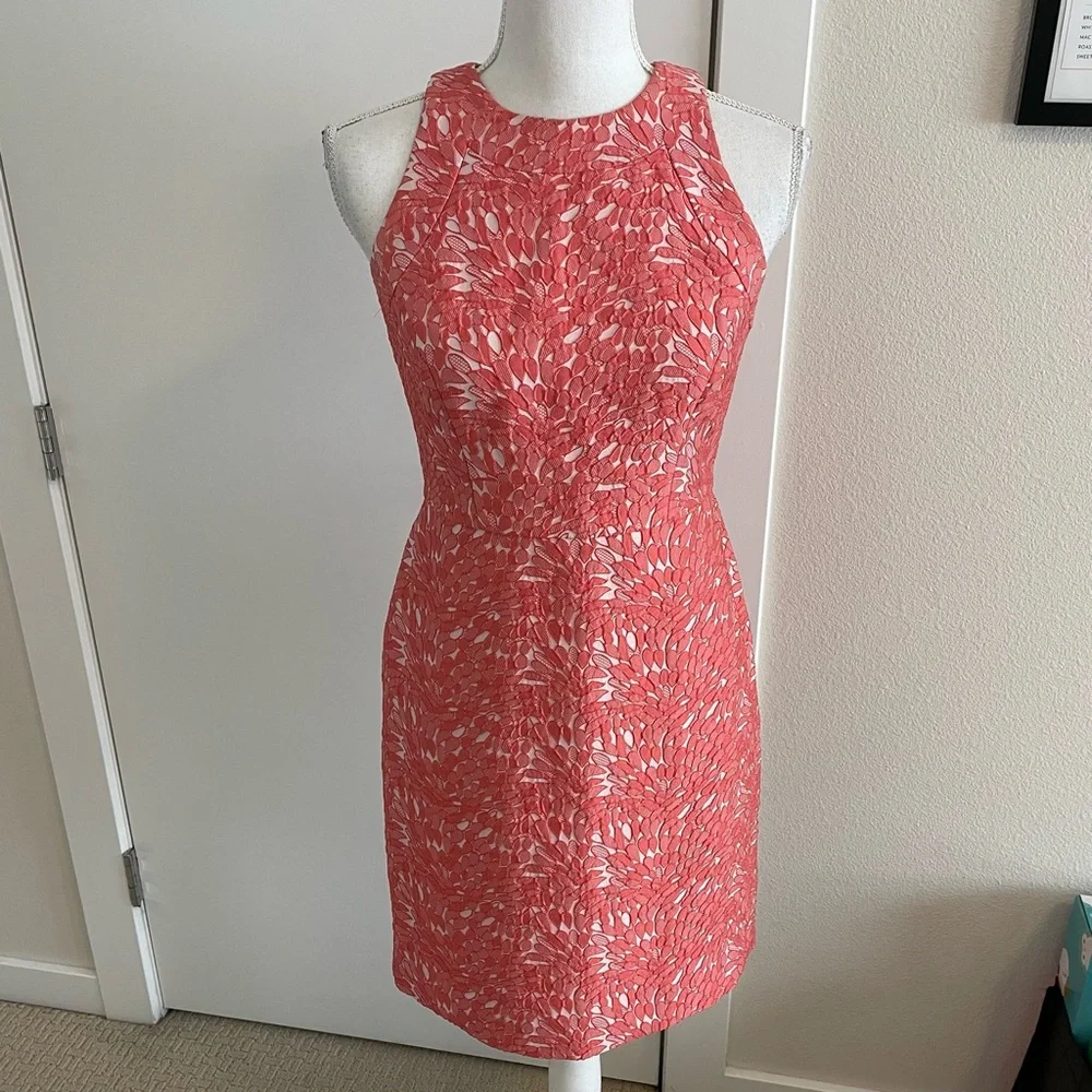 Banana Republic Red Lace Sheath Dress, 2P - Picture 1 of 10